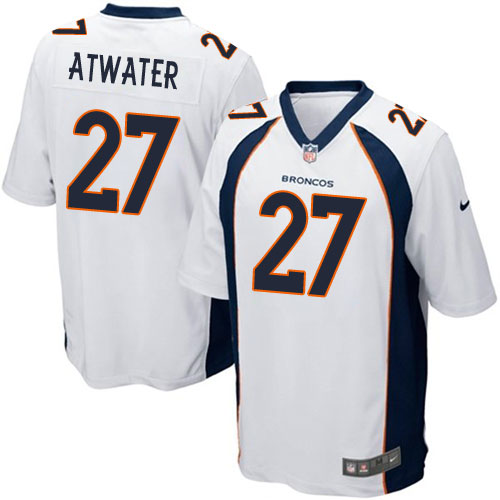Men's Game Steve Atwater Nike Jersey White Road - #27 NFL Denver Broncos